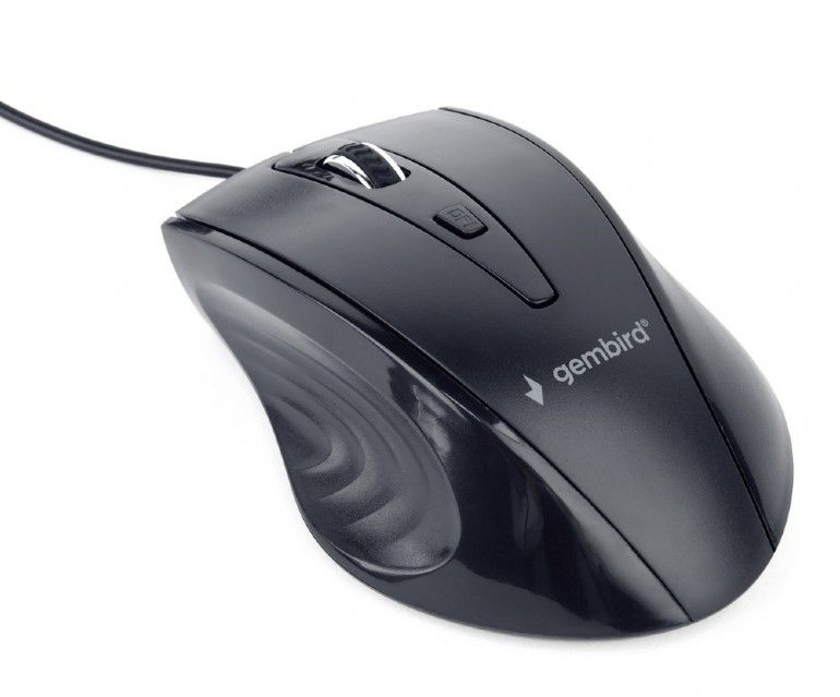 GEMBIRD MUS-4B-02 optical mouse MUS-4B-02 1200 DPI USB Black 1.35m cable length