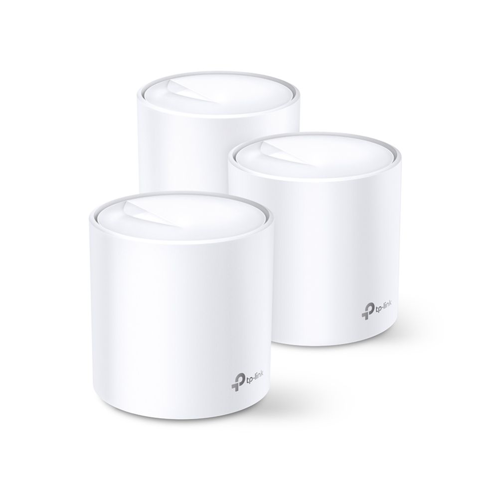 TP-LINK TP-Link AX1800 whole home mesh Wi-Fi 6 System, Deco X20(3-pack) Wireless Standards: IEEE 802.11a/n/ac/ax 5GHz, IEEE 802.11b/g/n/ax 2.4GHz, Signal Rate: 575 Mbps on 2.4GHz, 1200 Mbps on 5GHz, 1024QAM on 2.4GHz and 5GHz, 2 X 10/100/1000 Mbps RJ45 ports, Working Mode: Router, Access Point, 4 internal