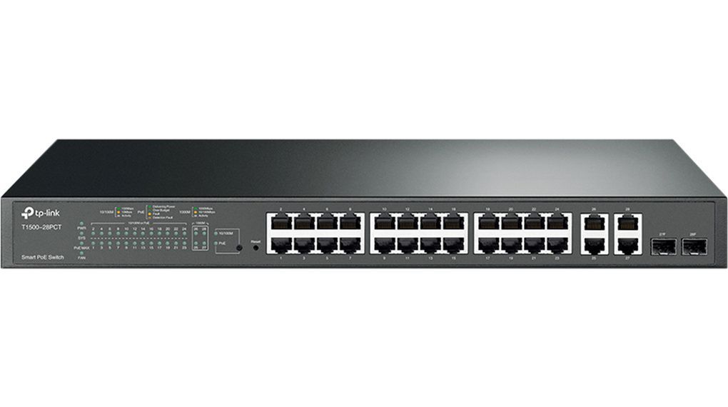 TP-LINK TP-LINK TL-SL2428P Smart Switch 24 PoE+ 10/100Mbps + 4 Gigabit RJ45 + 2 Combo SFP Slots 250W budget