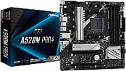 Placa de baza ASRock A520M Pro4, socket AM4, 4x DDR4 UDIMM, 4x SATA, 2x NVMe, 15x USB-A, 1x USB-C, mATX