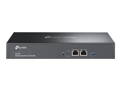 TP-LINK Tp-Link Omada hardware Controller, OC300 2× 10/100/1000 Mbps Ethernet Ports, 1× USB 3.0 Port, Up to 500 Omada access points, JetStream switches, and SafeStream routers, Up to 15,000 clients, Power Supply: 100–240 V~50/60 Hz, 0.6 A.