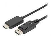 DIGITUS DisplayPort Adapter Cable DP - HDMI Type A St / St 2.0m w / War. DP 1.2 HDMI 2.0 4K / 60Hz CE black