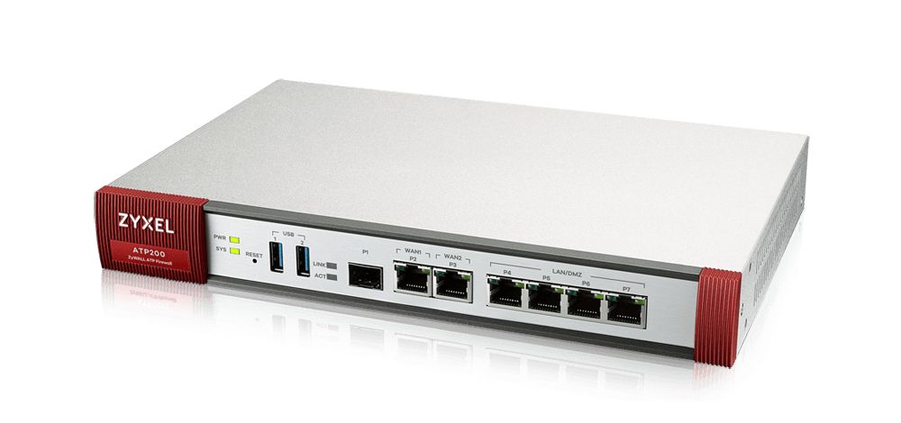 ZyXEL Zyxel ATP 10/100/1000, 2*WAN, 4*LAN/DMZ ports, 1*SFP, 2*USB with 1 Yr Bundle