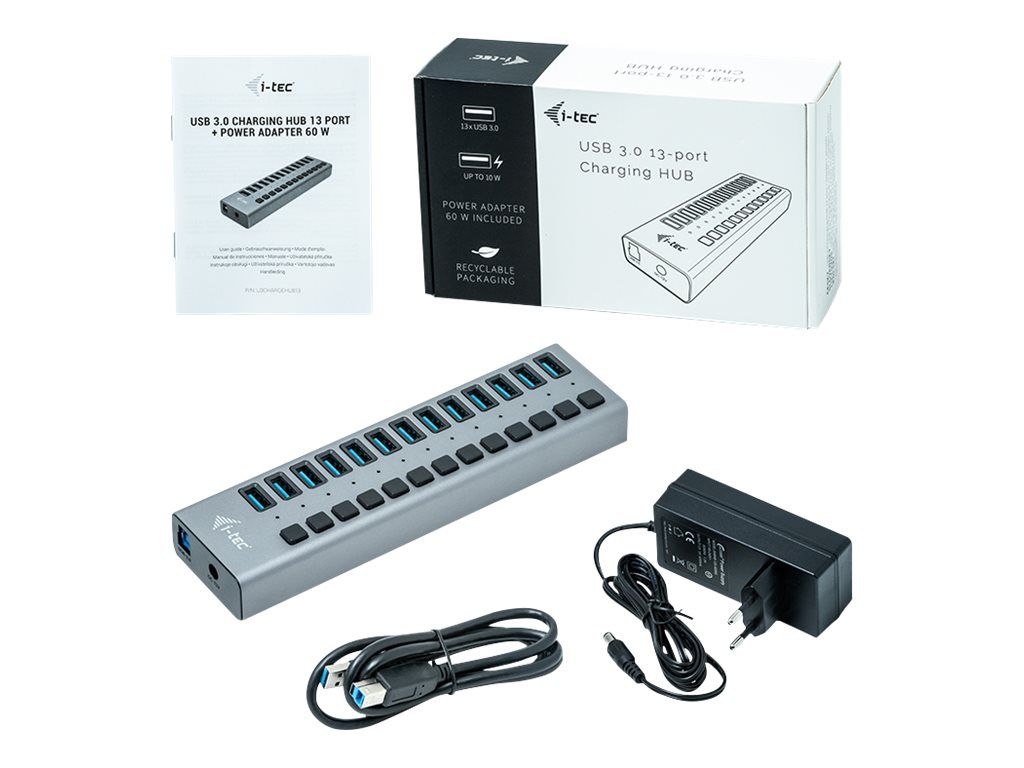 ITEC U3CHARGEHUB13 i-tec USB 3.0 Charging HUB 13 port + Adaptor de alimentare 60W 13x USB 3.0