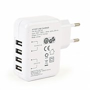 ALIMENTATOR retea 220V GEMBIRD, universal, 4 x USB, maxim 3.1A, alb,  EG-U4AC-02  (include TV 0.15 lei)