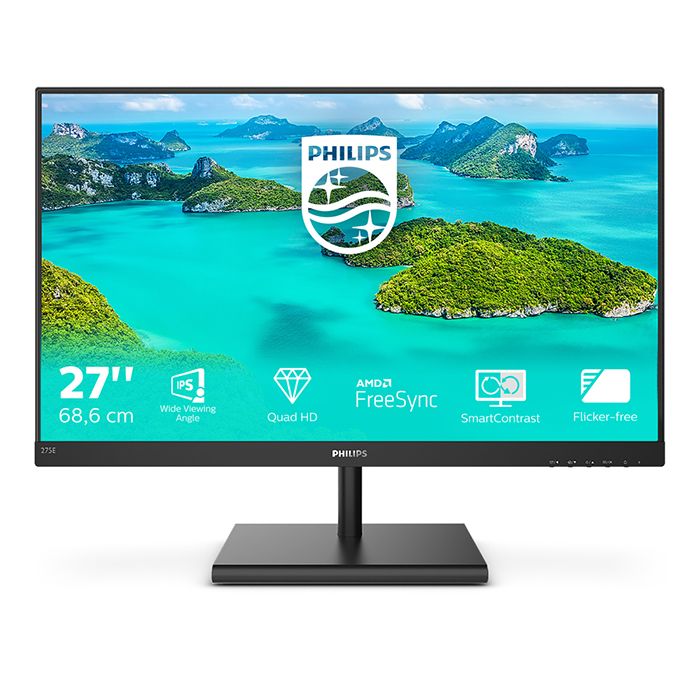 Monitor 27 inch WLED Philips 275E1S 2560 x 1440 pixeli, 75 Hz, 4 ms, Negru