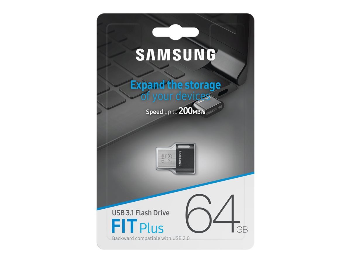 MEMORIE USB SAMSUNG 64 GB, USB 3.1, profil mic, carcasa metalica, negru,  MUF-64AB/APC  (include TV 0.02 lei)