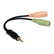 ADAPTOR audio LOGILINK 3.5mm stereo 3p. (t) la 2 x 3.5 stereo (m), Logilink  CA1002  (include TV 0.06 lei)