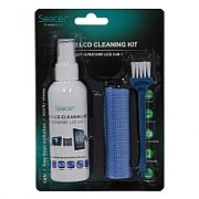 KIT curatare LCD 3-in-1 Spacer, solutie curatare 100ml, pensula, servetel microfibre,  SP-CL-01 