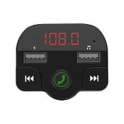 MODULATOR AUTO FM SPACER, Bluetooth 5.0, 2xUSB max. 5V/3.1A, 12V-24V, max. 10-15m, mic max. 0-1m, format MP3/WMA, 206 canale 87.5-108Mhz, USB disk, microSD,  answer/reject/hang up/redial, protectie circuit, black,  SPFM-02  (include TV 0.15 lei)