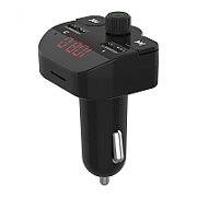 MODULATOR AUTO FM SPACER, Bluetooth 5.0, 2xUSB max. 5V/3.1A, 12V-24V, max. 10-15m, mic max. 0-1m, format MP3/WMA, 206 canale 87.5-108Mhz, USB disk, microSD,  answer/reject/hang up/redial, protectie circuit, black,  SPFM-02  (include TV 0.15 lei)