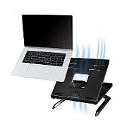 SUPORT de birou LOGILINK pt. notebook, 9 pozitii, holder pt. smartphone, suporta dimensiuni 10-15.6 , pliabil, negru,  AA0133 