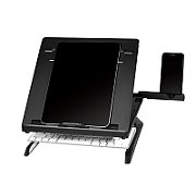 SUPORT de birou LOGILINK pt. notebook, 9 pozitii, holder pt. smartphone, suporta dimensiuni 10-15.6 , pliabil, negru,  AA0133 