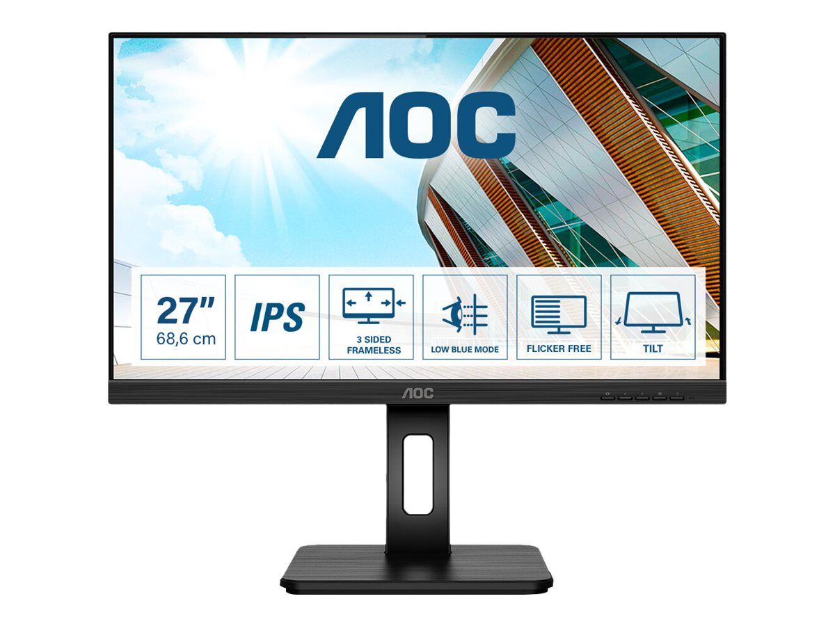Monitor 27 inch LED AOC 27P2Q 1920 x 1080 pixeli, 75 Hz, 4 ms, Negru