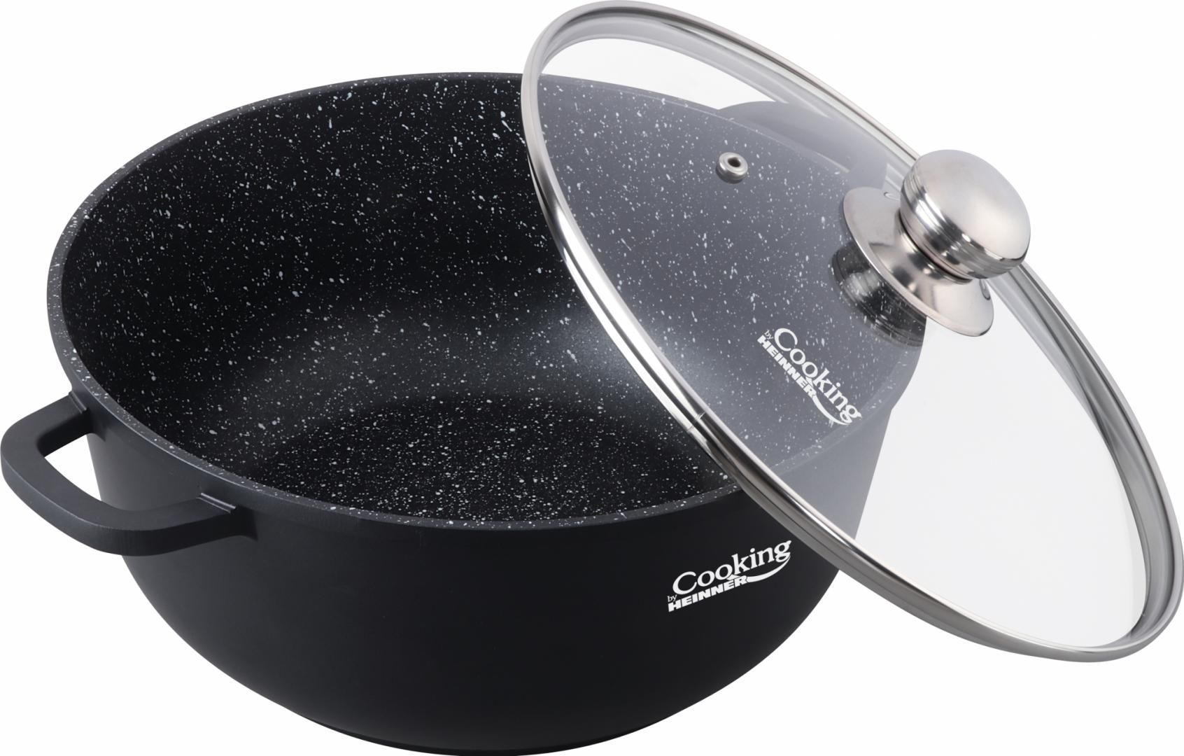 SEMIOALA ALUMINIU TURNAT+CAPAC, 40x17.5 cm, 18.5 L, DARK LINE, COOKING  BY HEINNER