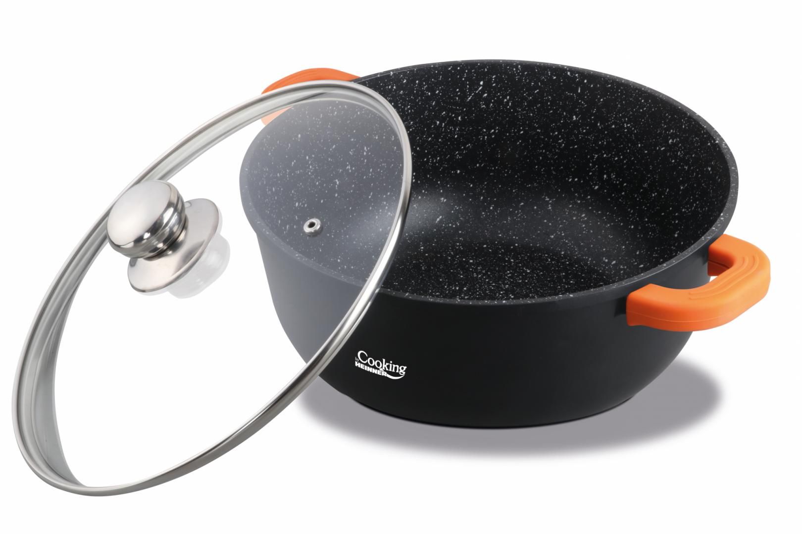 SEMIOALA ALUMINIU TURNAT+CAPAC , 24 cm x 11.5 cm , 4.4 L, DARK LINE, COOKING  BY HEINNER