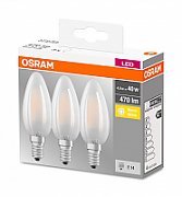 Set 3 becuri Led Osram, E14, , 4W, 470 lumeni, lumina calda(2700K), durata de viata 10.000 ore, clasa energetica A++