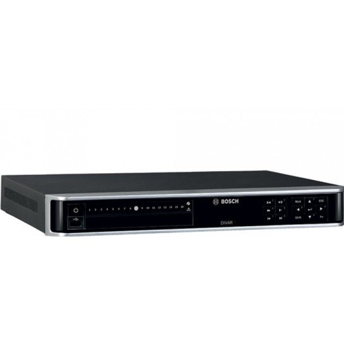 NVR Bosch DDN-2516-200N00 DIVAR 2000 Network Recorder 16 canale, 8MP(UHD), H.265, fara HDD, RJ45, 1xRCA, 12Vdc