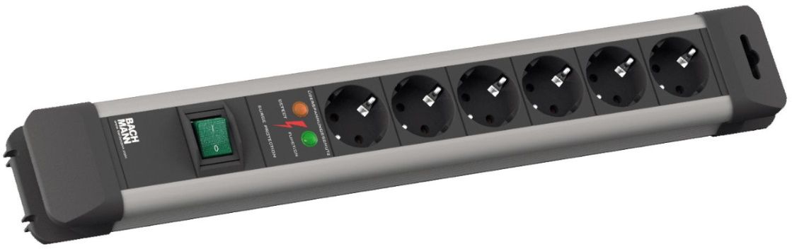 Priza cu protectie Connect-Us 330.104-2, Numar iesiri 6, Schuko, Lungime cablu 5 m, Protectie la supratensiune,  330.104-2  (include TV 0.75 lei)