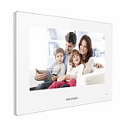 Monitor videointerfon WIFI modular 7 color Hikvision DS-KH6320-WTE1-W culoare alba, ecran LCD 7 color cu touch screeen, rezolutie ecran 1024 x 600 design modern Conectivitate: Retea wireless: Wi-Fi 802.11b/g/n Network:10/100Mbps self adaptive network  TCP/IP, SIP, RTSP Comunicare audio