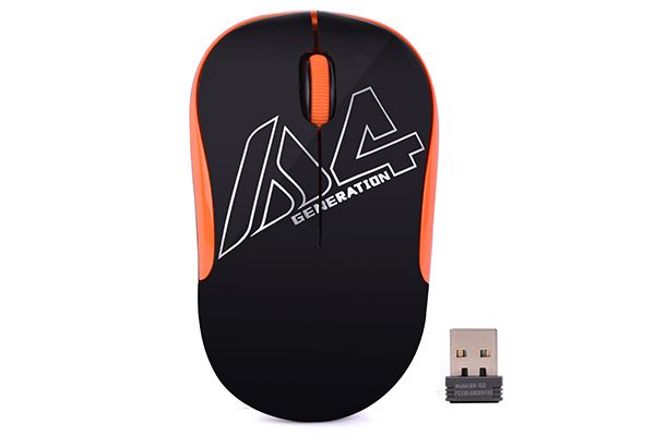 MOUSE A4tech, PC sau NB, wireless, 2.4GHz, optic, 1000 dpi, butoane/scroll 3/1, , negru / portocaliu,  G3-300N-BO  (include TV 0.15 lei)