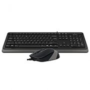 Kit TASTATURA si Mouse A4TECH,  Fstyler FM10+FK10 , wired, 104 taste format standard, mouse 1600dpi, 4/1 butoane, negru & gri,  F1010 Grey  (include TV 0.75 lei)