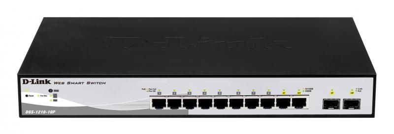 Switch D-Link DGS-1210-10P, 8 porturi 10 / 100 / 1000 MBs