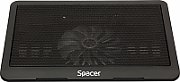 STAND SPACER notebook 15.6 , sita metal, fan 14cm cu led albastru, black,  SP-NC19 /45504838 (include TV 0.75 lei)