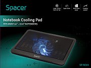 STAND SPACER notebook 15.6 , sita metal, fan 14cm cu led albastru, black,  SP-NC19 /45504838 (include TV 0.75 lei)