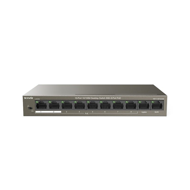 Tenda Switch Tenda TEF1110P-8-63W, 8 Port, 10/100 Mbps