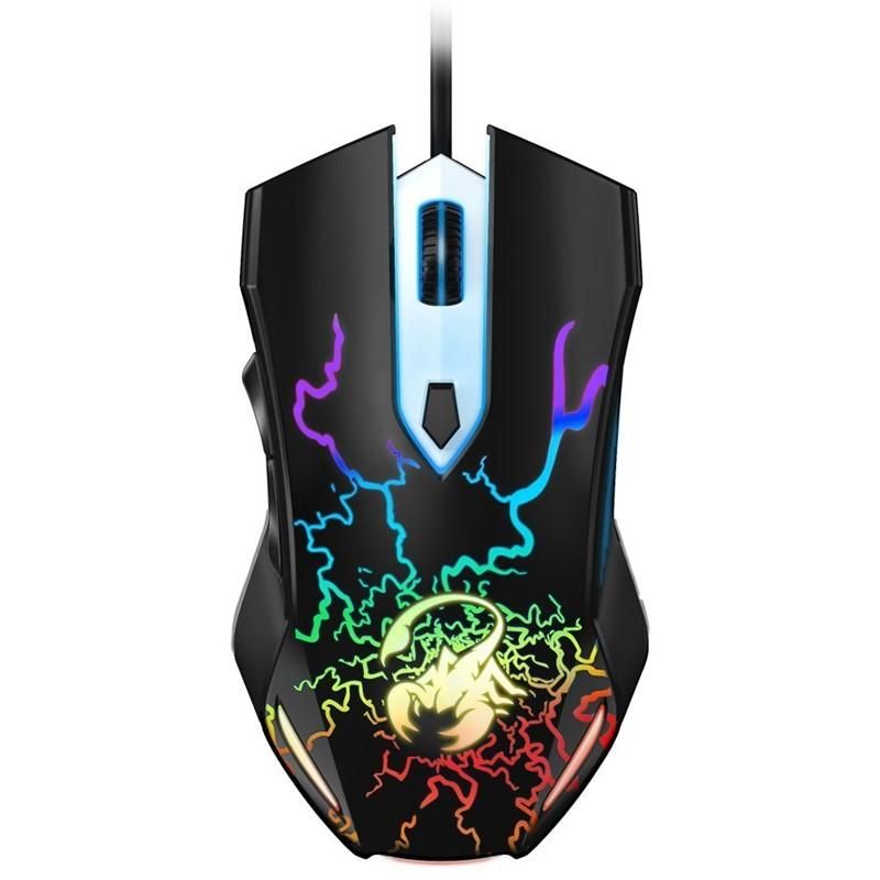 MOUSE Genius,  Scorpion Spear , gaming, cu fir, USB, optic, 1200 dpi, butoane/scroll 8/1, iluminare, butoane programabile, negru,  31040002400  (include TV 0.15 lei)