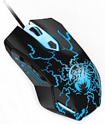 MOUSE Genius,  Scorpion Spear , gaming, cu fir, USB, optic, 1200 dpi, butoane/scroll 8/1, iluminare, butoane programabile, negru,  31040002400  (include TV 0.15 lei)