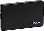 Spacer RACK extern SPACER, pt HDD/SSD, 2.5 inch, S-ATA, interfata PC USB 3.0, plastic, negru,  SPR-25612  45506249 (include TV 0.75 lei)