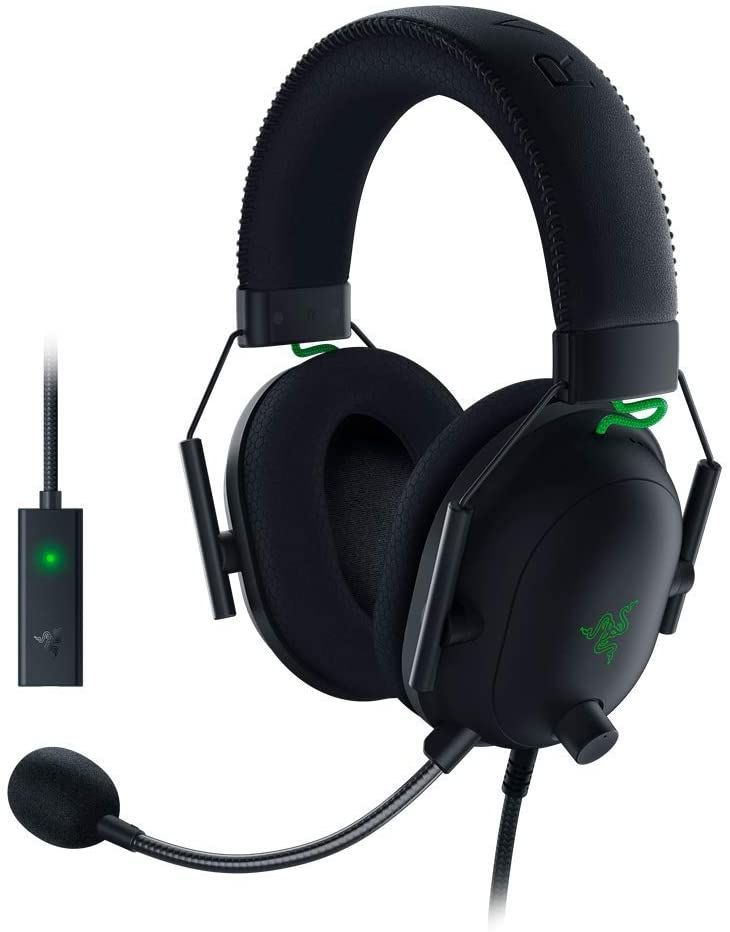Casti cu microfon Razer BlackShark V2, Wired Gaming Headset + USB Sound Card, negru