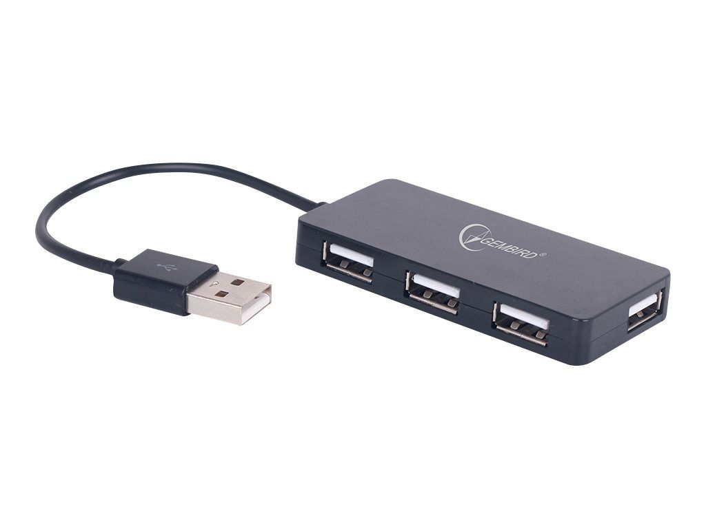 Gembird UHB-U2P4-04 interface hub USB 2.0 480 Mbit/s Black