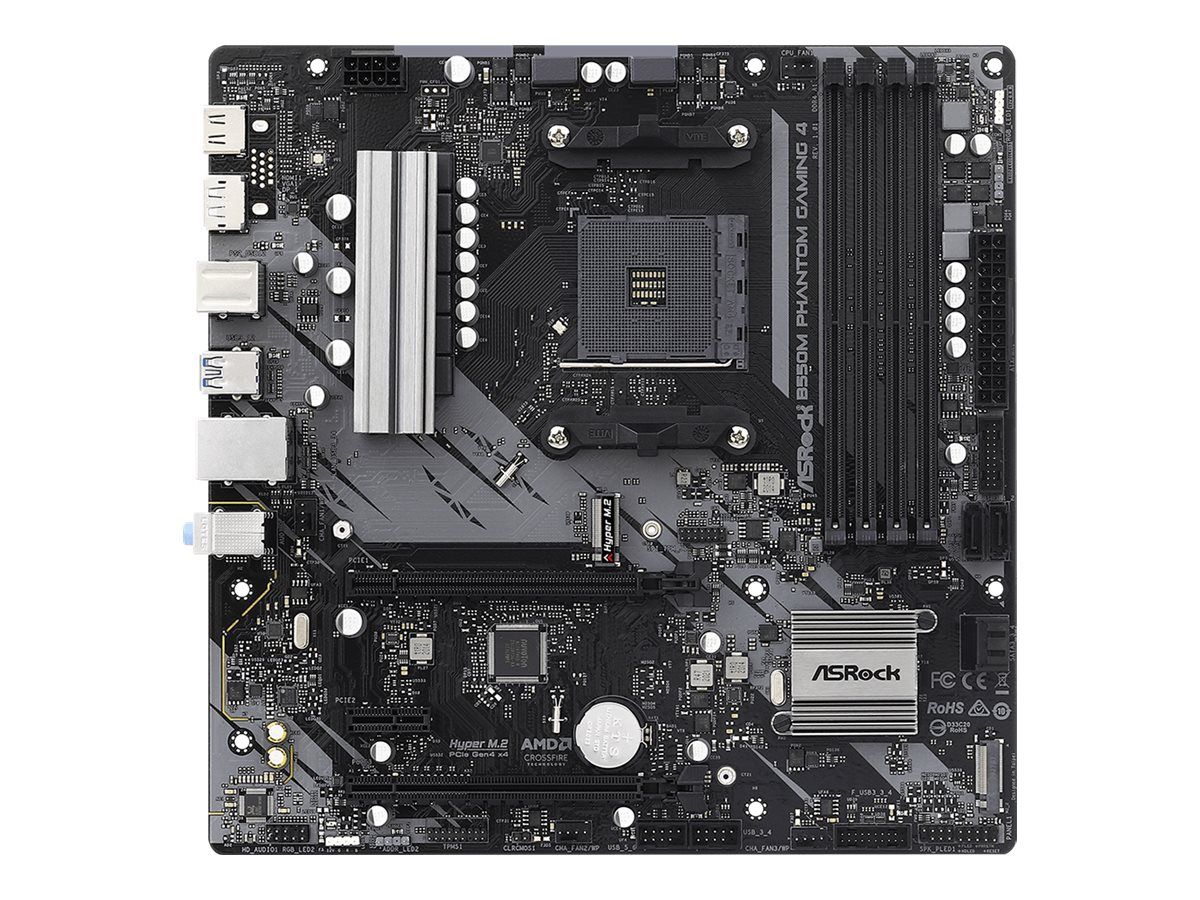Placa de baza ASRock B550M Phantom Gaming 4, socket AM4, 4x DDR4 UDIMM, 4x SATA, 2x NVMe, 14x USB-A, mATX