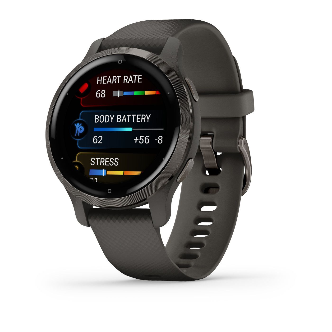 Ceas Smartwatch Garmin Venu 2S, GPS Wi-Fi, Grey + Slate
