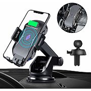 SUPORT auto si incarcator wireless SPACER pt. SmartPhone  2 in 1, fixare in grilaj, incarcare wireless Qi 10W  SPAA-AUTOCHG-01 