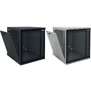 CABINET 19  LOGILINK  12U, fixare pe perete, Flatpack (dezasamblat),  Black, 589 (h) x 540 (w) x 400 (d) mm, usa sticla cu blocare, otel 1.5mm, sarcina maxima 50Kg,  W12A40B 