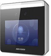 Terminal access control cu face recognition Hikvision DS-K1T331W, alerta de purtare a mastilor de protectie pe fata, capacitate pana la maxim 1000 de imagini faciale, 1500 carduri( cu conectare a unui cititor de card extern), 150000 evenimente,  configurare via web client, TCP/IP, Wi-Fi , suporta