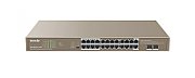 Tenda  | TEG1126P-24-410W|  Switch | POE | Rackmount | Porturi 24 Gigabit PoE , 2 Gigabit SFP|370 W | CCTV | Acoperire pana la 250m | Protectie fulger
