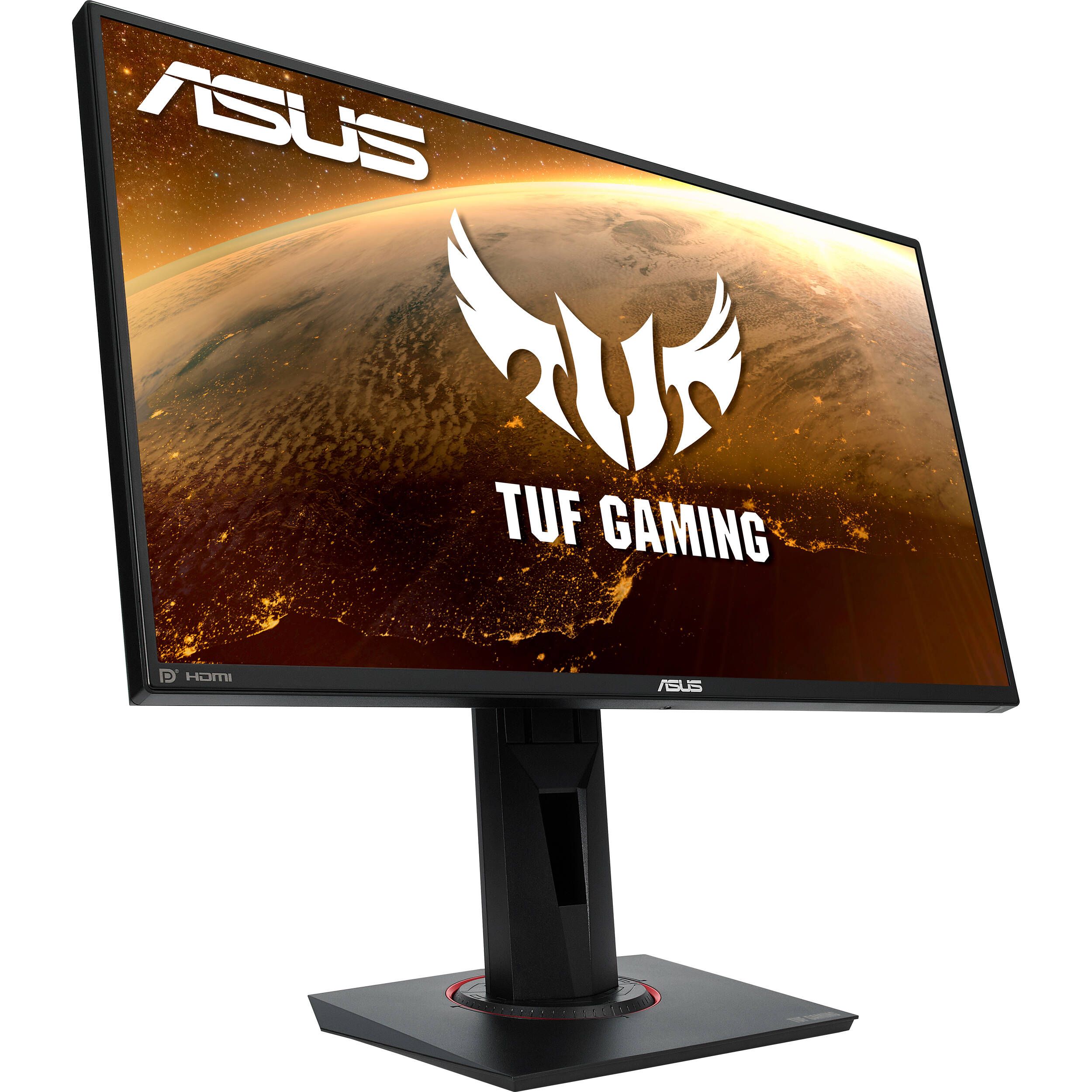 Monitor 24.5  ASUS VG258QM, TN, 16:9, Gaming, FHD 1920*1080, non-glare, 400 cd/mp, 1000:1, 170/160, 0.5 ms, Flicker free, 280 Hz, Low Blue Light, Shadow Boost, boxe 2* 2W, DP, 2* HDMI, Earphone Jack, pivot, VESA 100* 100, Kensington Lock, culoare negru