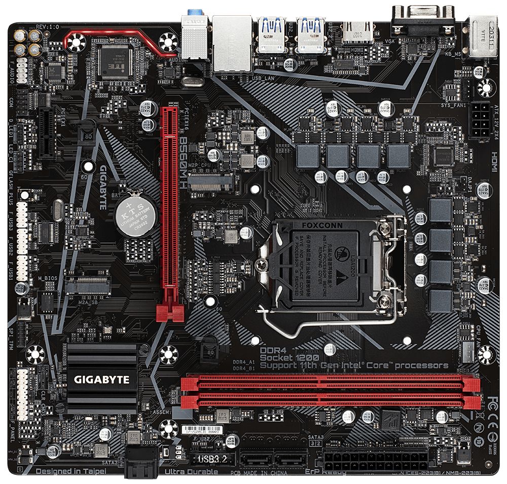 Placa de baza Gigabyte B560M H, LGA 1200