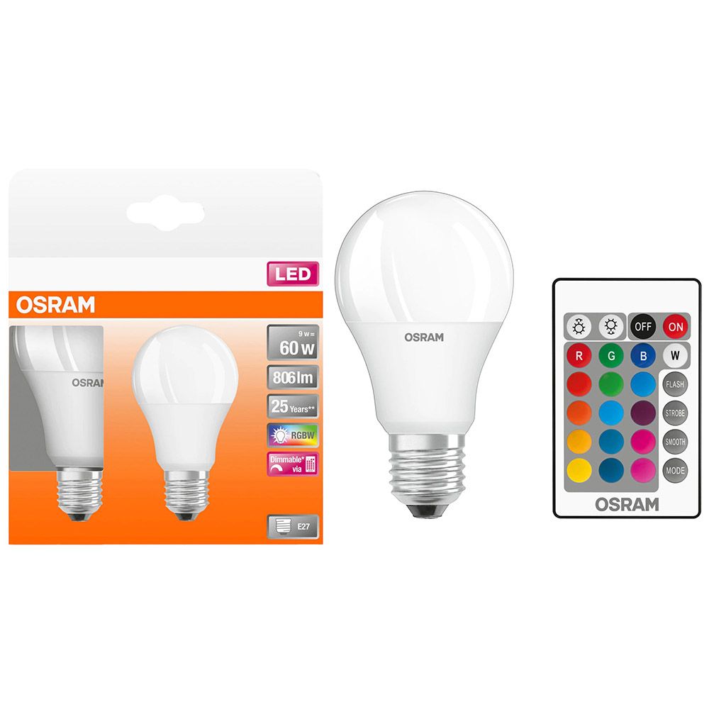 Set 2 becuri RGB cu 2 telecomenzi inclus