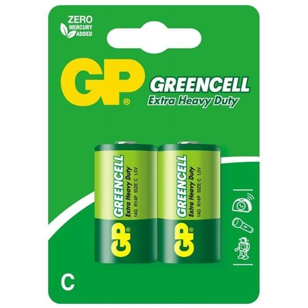 Baterie GP Batteries, Greencell C (R14) 1.5V carbon zinc, blister 2 buc.  GP14G-2UE2   GPPCC14KC005  (include TV 0.036 lei)