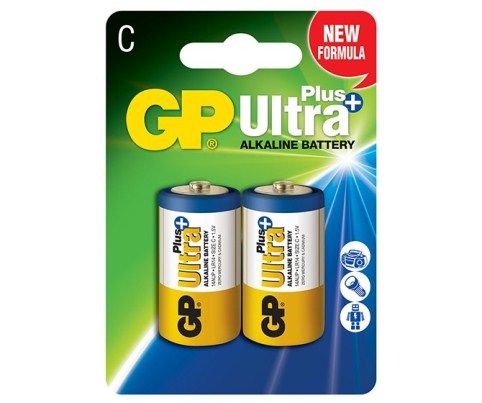 Baterie GP Batteries, Ultra+ Alcalina C (LR14) 1.5V alcalina, blister 2 buc.  GP14AUP-2UE2   GPPCA14UP011  (include TV 0.12 lei)