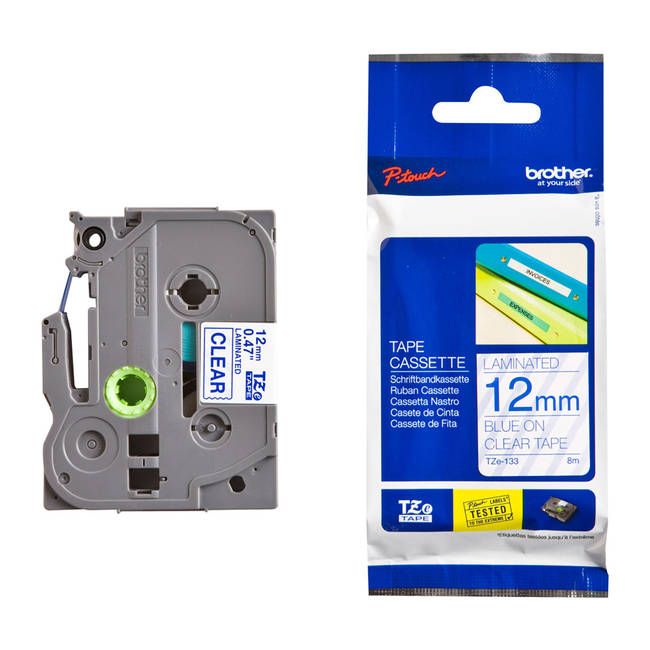 TAPE 12 MM BLUE  ON  CLEAR TAPE