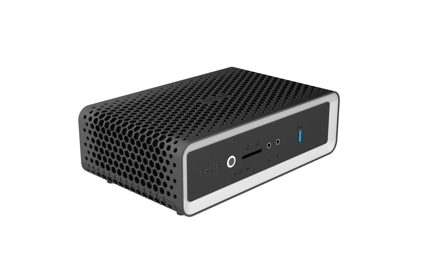Desktop PC Zotac ZBOX nano Mini PC Barebone AMD Ryzen 3 3200U, 2C / 4T, 2.6 GHz base, 3.5 GHz turbo, 1 MB cache, 12-25 W, Fara memorie, Fara HDD/SSD, Radeon Vega 3, Fara unitate optica, Adaptor extern 65W