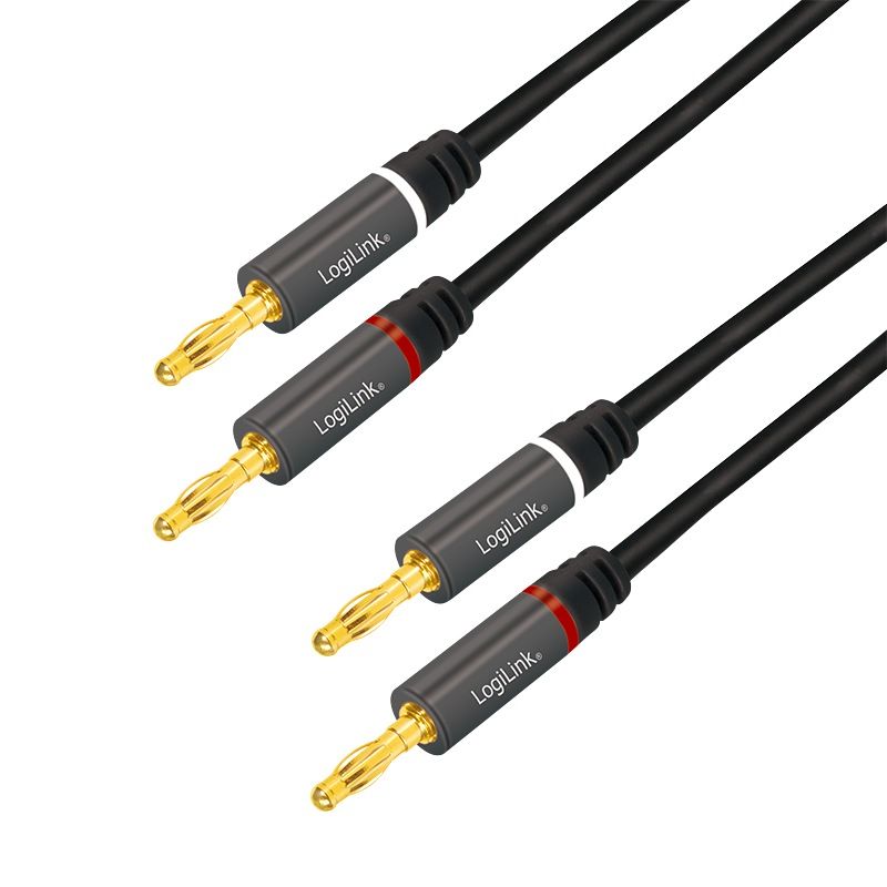 CABLU audio LOGILINK stereo (2 x 2.5 mm jack T/T), 3m, conectori auriti, negru  CA1210  (include TV 0.15 lei)