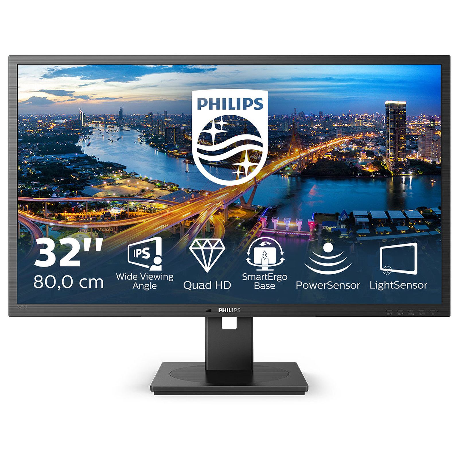 Monitor 31.5 inch WLED Philips 325B1L 2560 x 1440 pixeli, 75 Hz, 4 ms, Negru